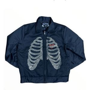 NWOT RHINESTONE RIB-CAGE JACKET (BLACK) size XL